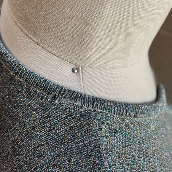 Vintage Joseph A. Silk/Metallic Cardigan Petite - Picture 5 of 13